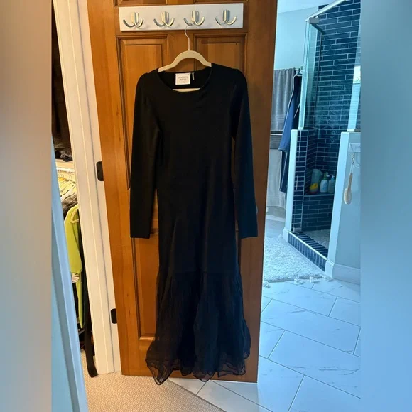 Tuckernuck Black Dress with Sheer Hem - Picture 3 of 4